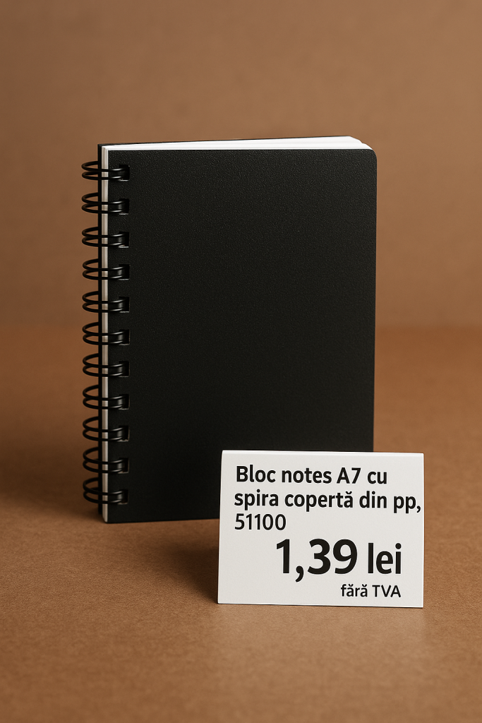 Bloc notes A7 cu spira coperta din pp, 51100