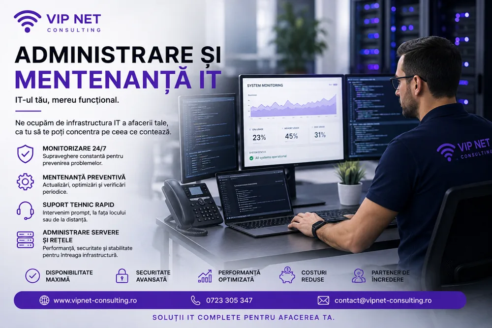 Administrare și Mentenanță IT pentru Firme – VIP Net Consulting