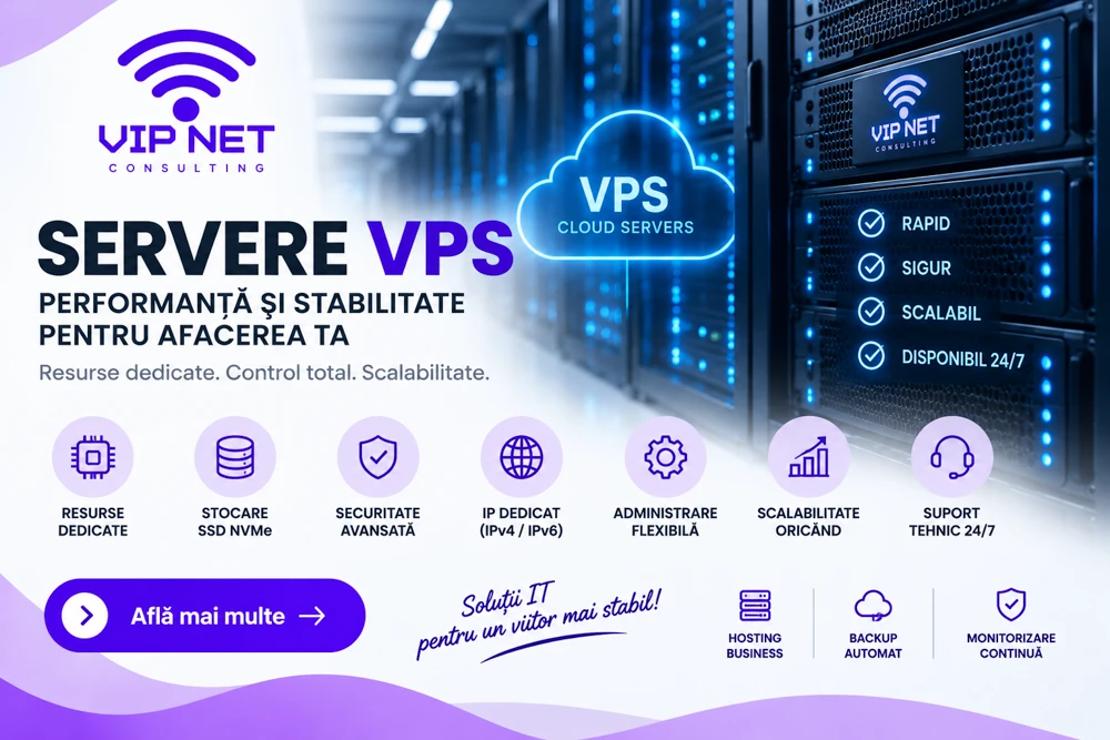 Servere VPS pentru firme - VIP Net Consulting