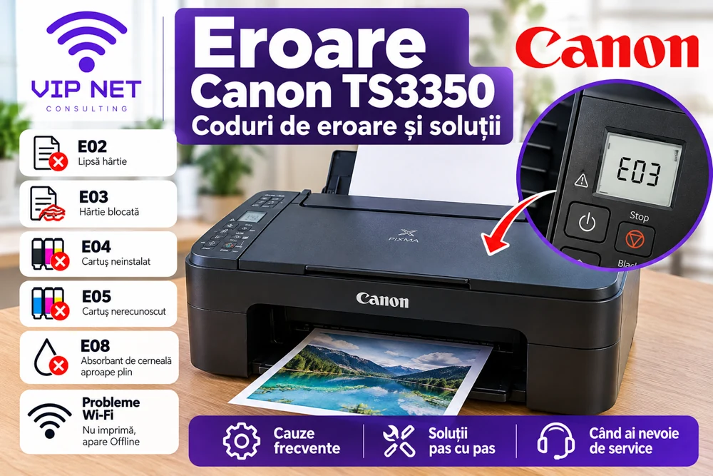 Eroare imprimantă Canon TS3350